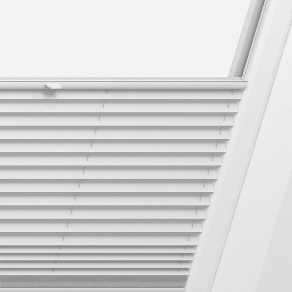 Dachfenster-Plissee in der Standard-Ausführung ohne seitliche Führungsschienen